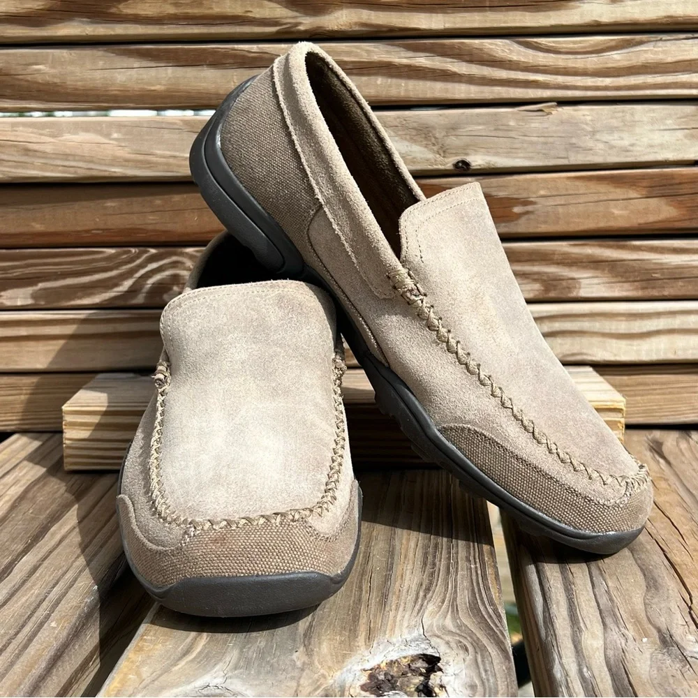 - American Eagle Sz 9.5 Tan Nubuck Leather Driving Moccasins! NEW!